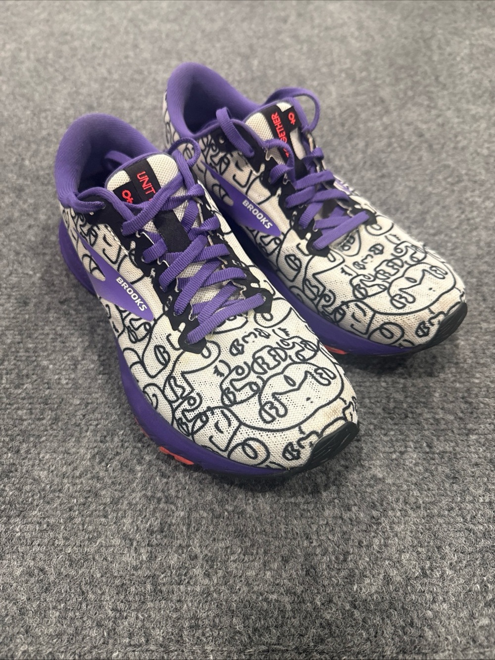 Brooks Launch 7 Running Shoes Womens Sz 7 Empower Her White Purple 1203221B130